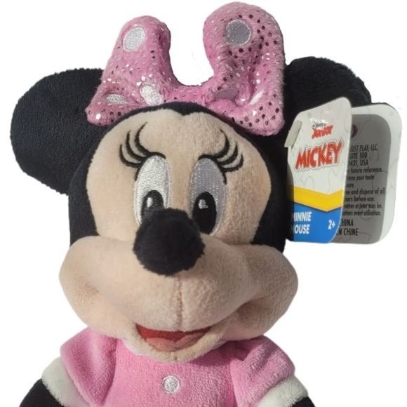 Minnie Mouse DISNEY 10" Plush Stuffed Animal Pink Polka Dot Bling - Picture 2 of 9